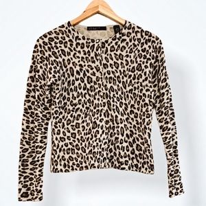 100% animal print cashmere cardigan, Lord & Taylor